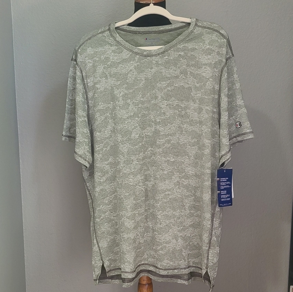 Champion Mens Cargo Olive Green Army Print Sport Performance T-Shirt